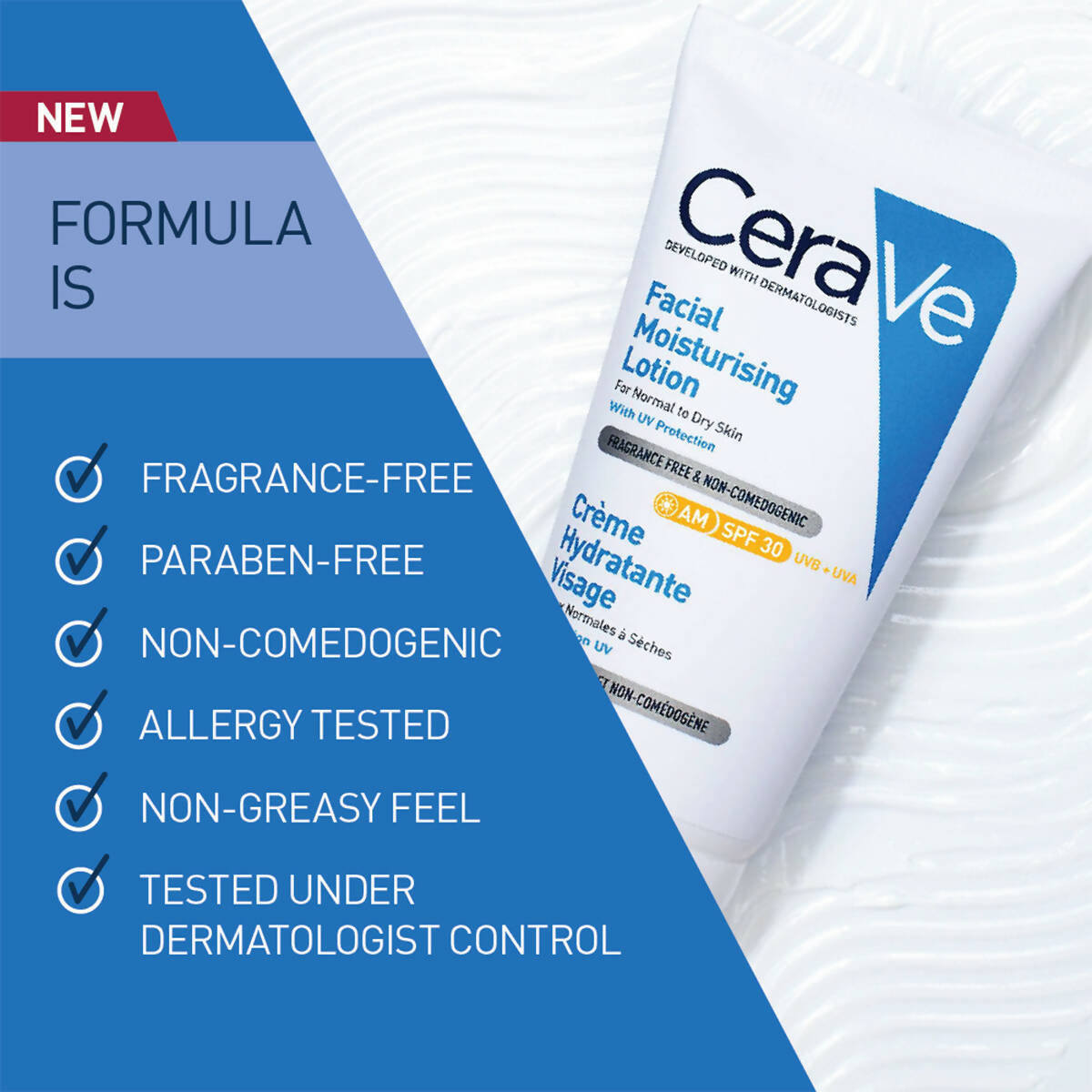 Cerave AM Facial Moisturising Lotion SPF30 for Normal to Dry Skin - Distacart