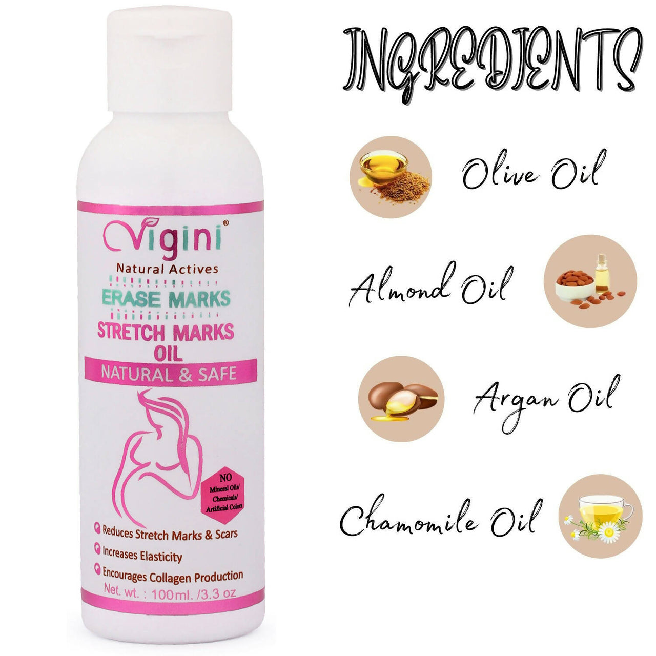 Vigini Natural Actives Stretch Marks Scars Removal Cream Oil - Distacart
