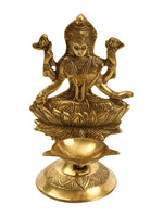 Thumbnail for Spillbox Gold-Toned Brass Lakshmi Diya Pooja Essential - Distacart