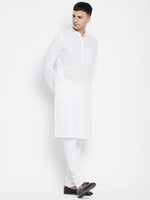 Thumbnail for Even Apparels White Pure Cotton Men Kurta With Band Collar - Distacart