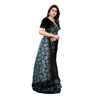 Thumbnail for Black Lycra Designer Saree