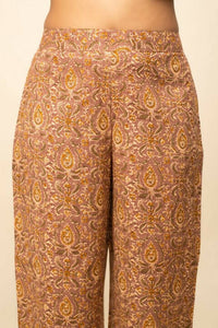 Thumbnail for FIORRA Women's Brown Cotton A-Line Kurta Pant With Dupatta - Distacart