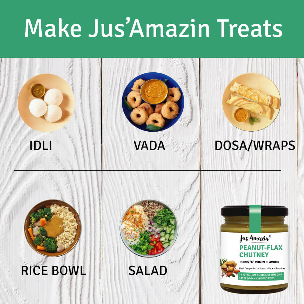 Jus Amazin Peanut Flax chutney Curry 'N' Cumin Flavour - Distacart
