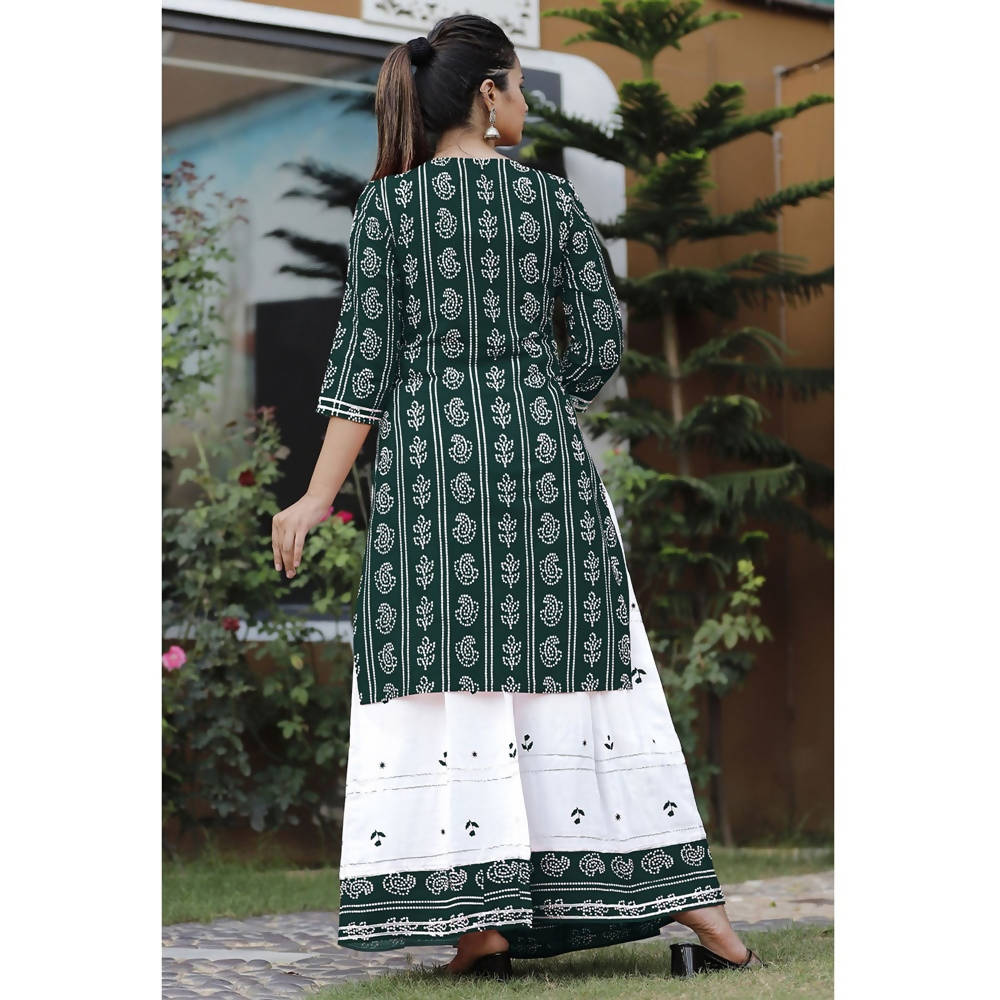 Vamika Green Kurti With Skirt Suit