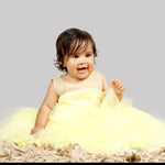 Thumbnail for Pink Cow Fashions Yellow Gown With Organza Chest & Net Layer Ghera - Distacart