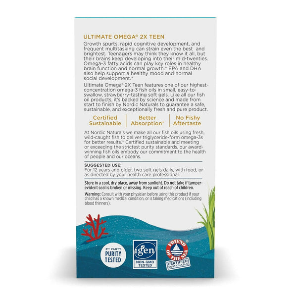 Nordic Naturals Ultimate Omega 2X Teen Softgels - Distacart