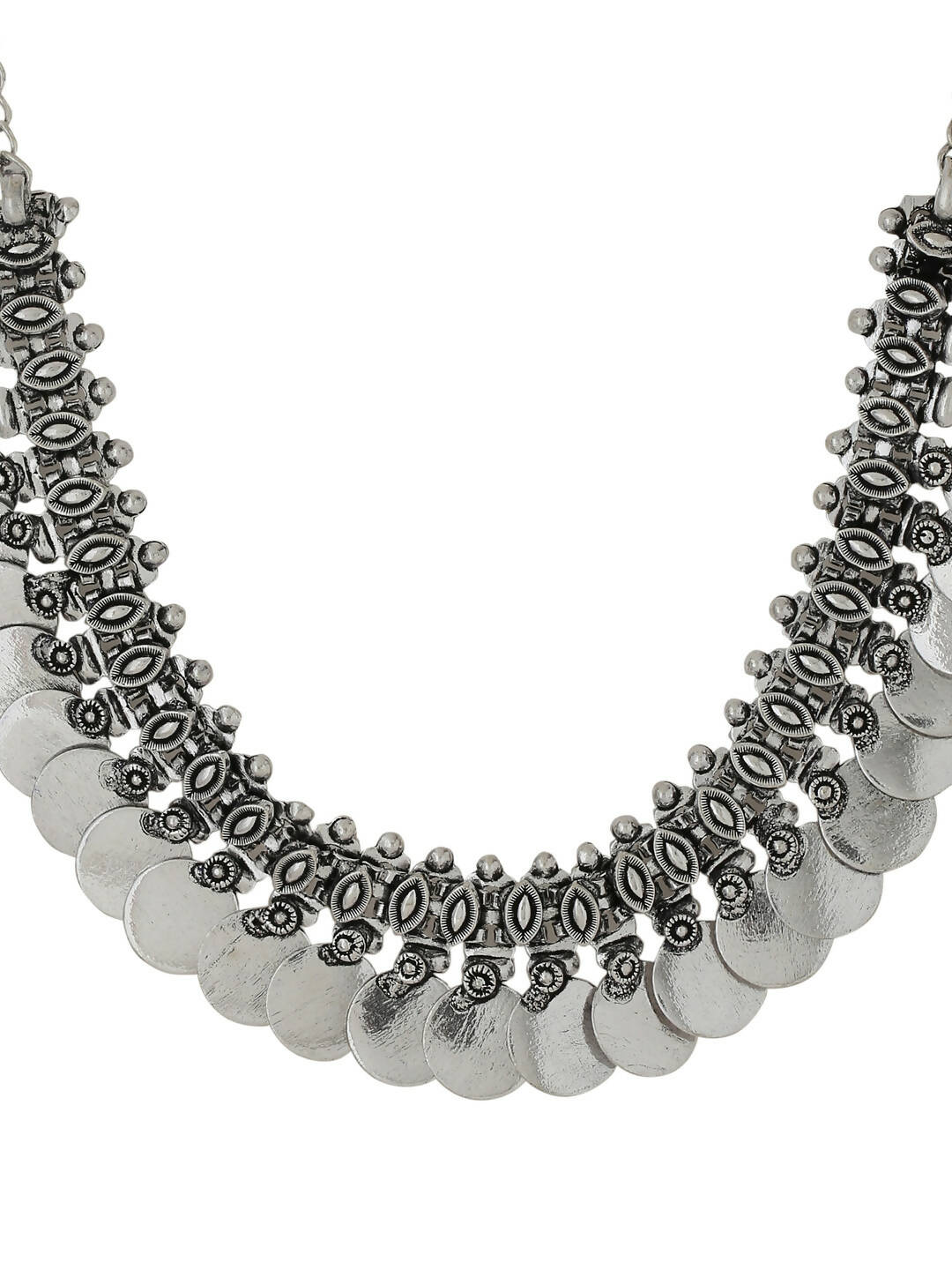 NVR Women Silver-Plated Oxidised Necklace - Distacart