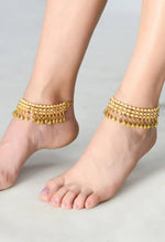 Thumbnail for Mominos Fashion Kamal Johar Gold-Plated Pearls Anklets With Muvvas