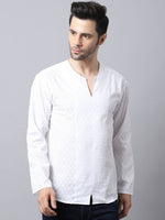Thumbnail for Even Apparels White Pure Cotton Embroided Kurta - Distacart