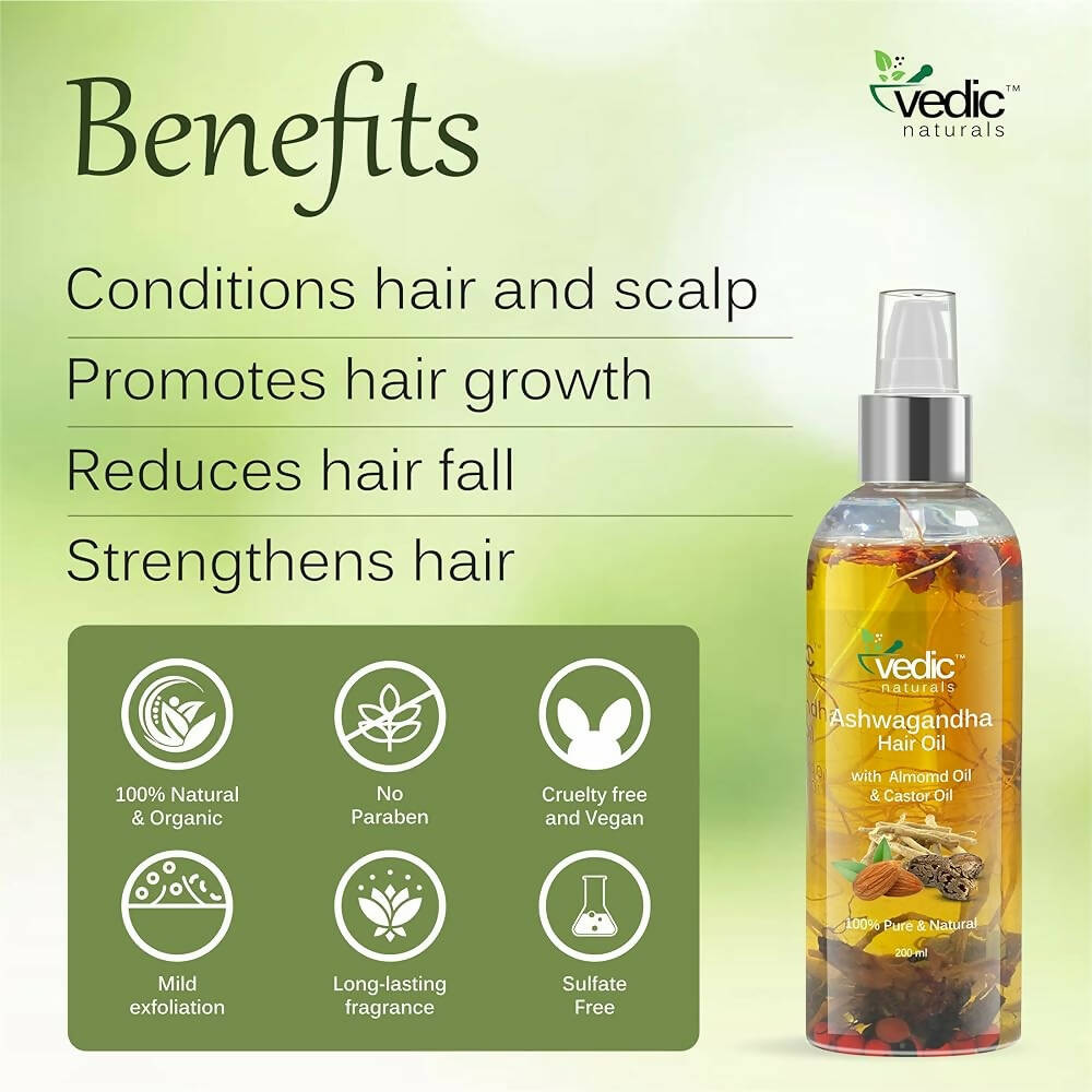 Vedic Naturals Ashwagandha Hair Oil - Distacart