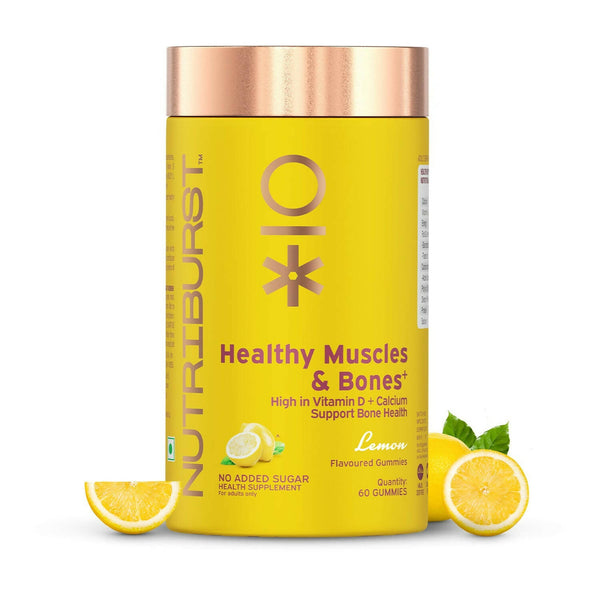 Nutriburst Healthy Muscles & Bones Gummies With Calcium & Vitamin D - Distacart