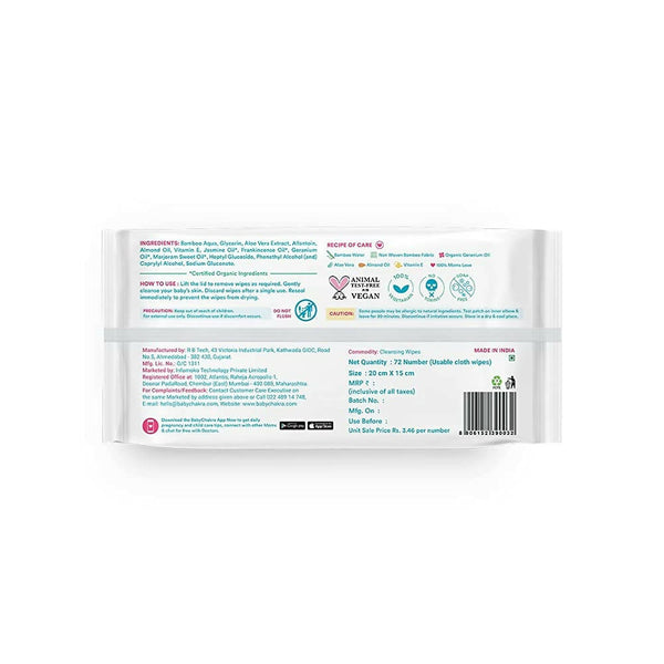 BabyChakra 99% Bamboo Water Soft Wipes - Distacart