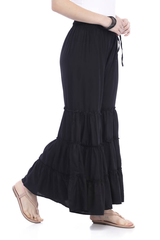 Mominos Fashion Reyon Cotton Black Palazzo - Distacart