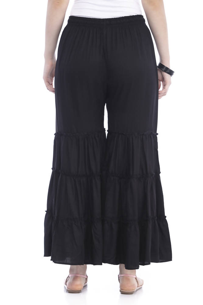 Mominos Fashion Reyon Cotton Black Palazzo - Distacart