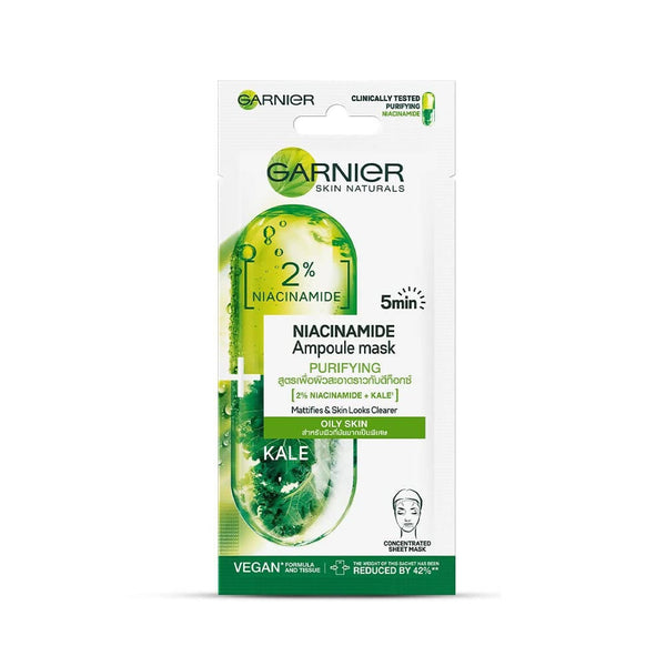 Garnier Niacinamide Serum Ampoule Kale Face Sheet Mask - Distacart