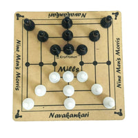 Thumbnail for Kraftsman Nine Men's Morris | Navakankari | Daadi | Mills Travel Board Game - Distacart