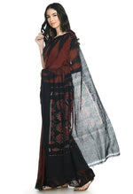 Thumbnail for Vamika Sambalpuri Ikat Cotton Kargil Brown & Black Saree - Distacart