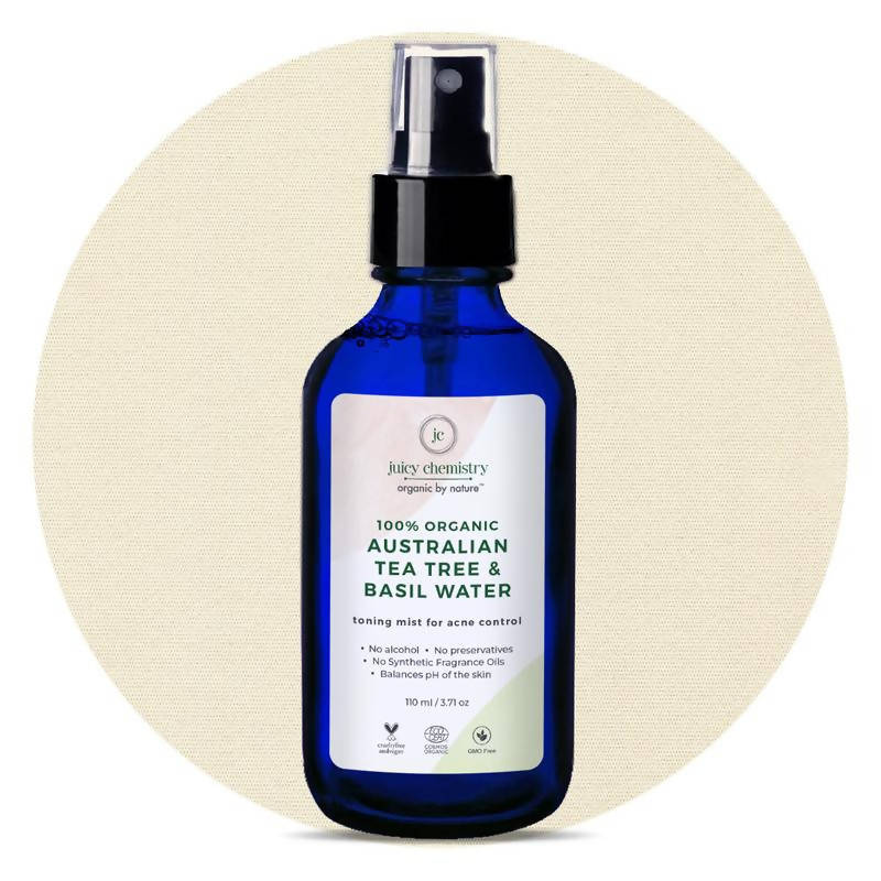 Juicy Chemistry Australian Tea Tree & Basil Water Toner for Acne-Prone Skin - Distacart