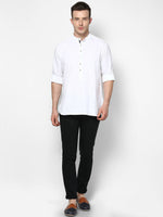 Thumbnail for Even Apparels Band Collar White Color Pure Cotton Men's Kurta - Distacart