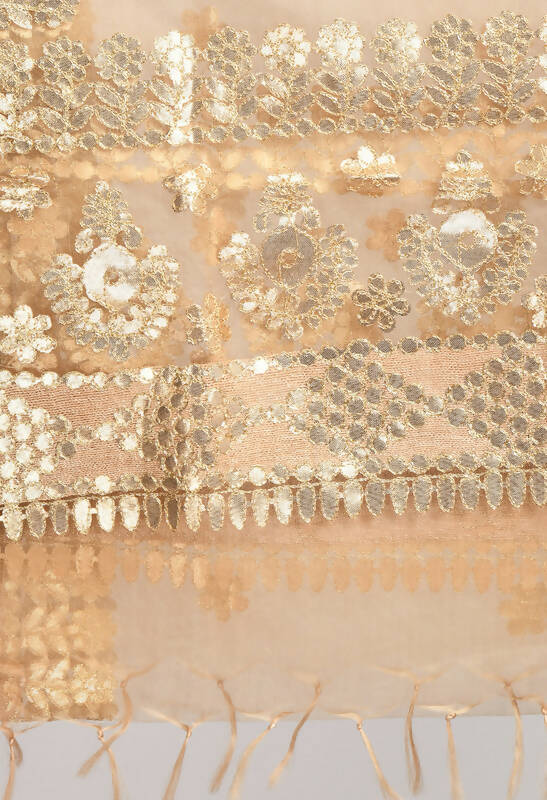 Mominos Fashion Moeza Women Organza Gotta Patti Bridal Dupatta Golden Dupatta - Distacart