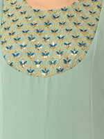 Thumbnail for Indya Green Embroidered A-Line Kurta - Distacart