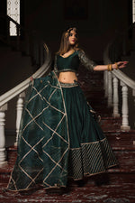 Thumbnail for Pomcha Jaipur Mimosa Green Lehenga Set - Distacart