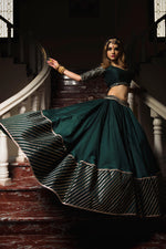 Thumbnail for Pomcha Jaipur Mimosa Green Lehenga Set - Distacart