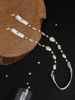 Thumbnail for Women's White Mother Of Pearl Mask Chain - Ruby Raang - Distacart