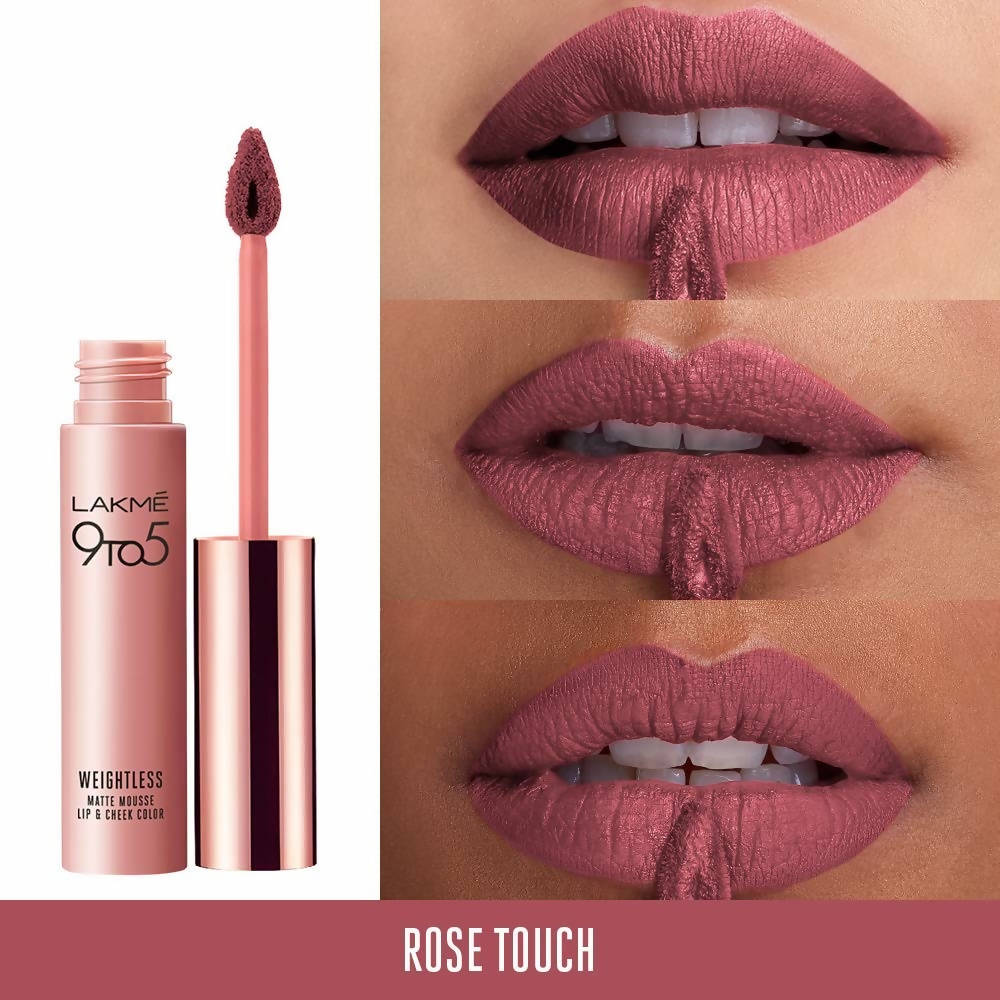 Lakme 9 To 5 Weightless Mousse Lip & Cheek Color - Rose Touch - Distacart