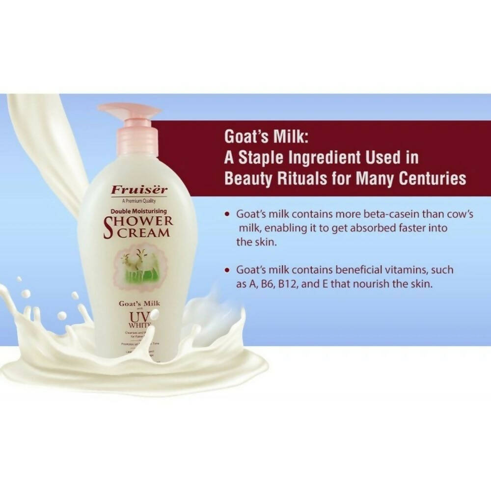 Fruiser Double Moisturizing Shower Cream Goat's Milk With UV White - Distacart