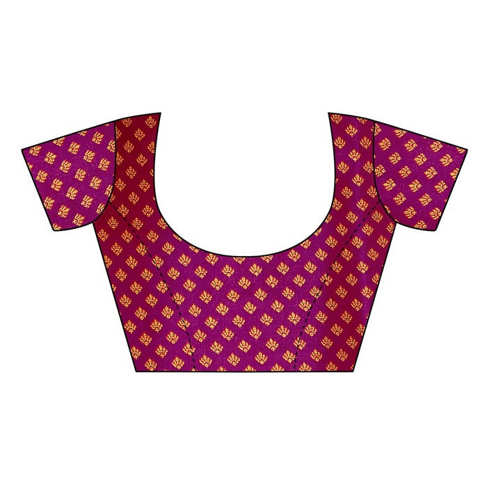 Vamika Wine Red Kalamkari Print With Jhalar Khadi Blouse