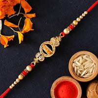 Thumbnail for Elegant Meenakari Rakhi And Cashew Jar - Distacart