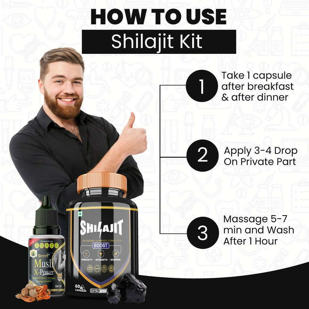 Divya Shree SJ Capsule & Musli X-Power Oil Combo - Distacart