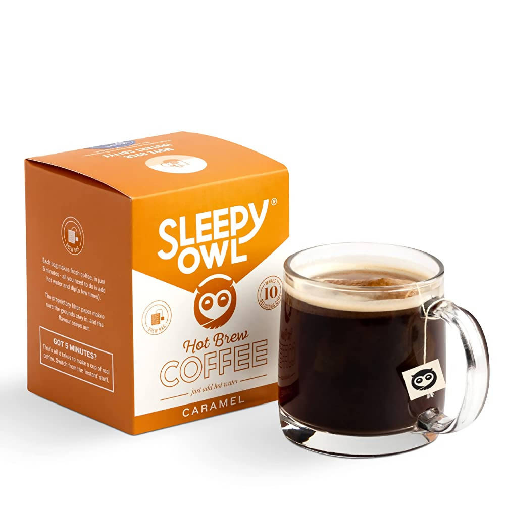 Sleepy Owl Coffee Hot Brew Caramel Bags