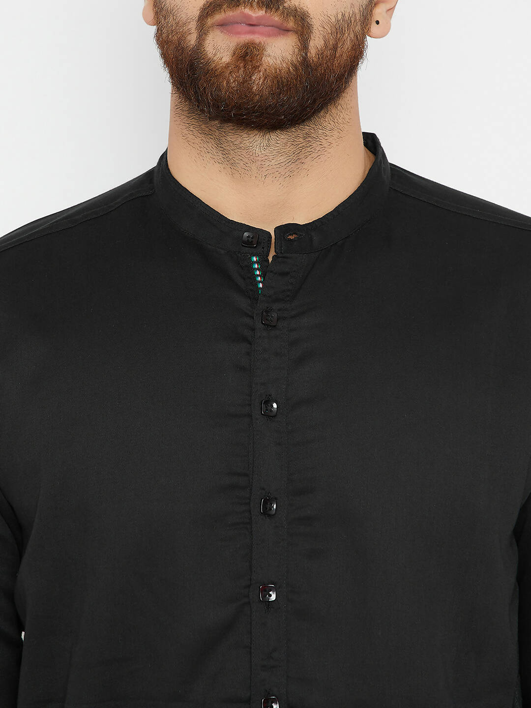 Even Apparels Black Pure Cotton Men's Kurta With Band Collar - Distacart