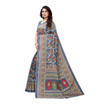 Thumbnail for Vamika Printed Jute Silk Grey Saree (Rishika Grey) - Distacart