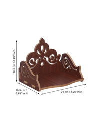 Thumbnail for eCraftIndia Brown Decorative Beautiful Wooden Pooja Temple - Distacart