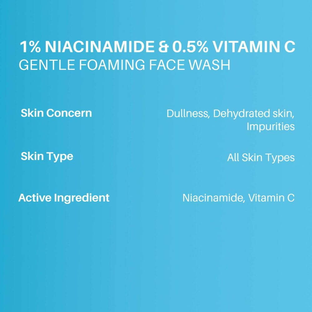 Dermdoc 1% Niacinamide & 0.5% Vitamin C Gentle Foaming Face Wash - Distacart