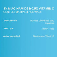 Thumbnail for Dermdoc 1% Niacinamide & 0.5% Vitamin C Gentle Foaming Face Wash - Distacart