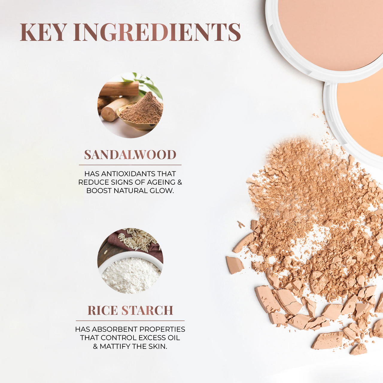 Just Herbs Oil Control Radiance Boost Compact Powder - 02 Ivory - Distacart