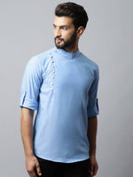 Thumbnail for Even Apparels sky Blue Color Pure Cotton Men's Kurta With Side Placket (MMS503) - Distacart
