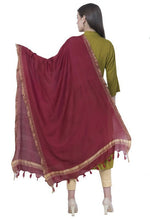 Thumbnail for Mominos Fashion Moeza Cotton Golden Border Maroon Dupatta - Distacart