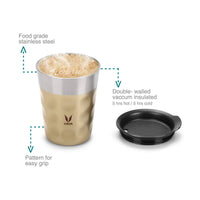 Thumbnail for Vaya Popcup Insulated Coffee Mug Tumbler With Lid - 250 ml (Gold) - Distacart