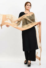 Thumbnail for Mominos Fashion Moeza Women's Orgenza All Over Chikan Work Golden Dupatta - Distacart