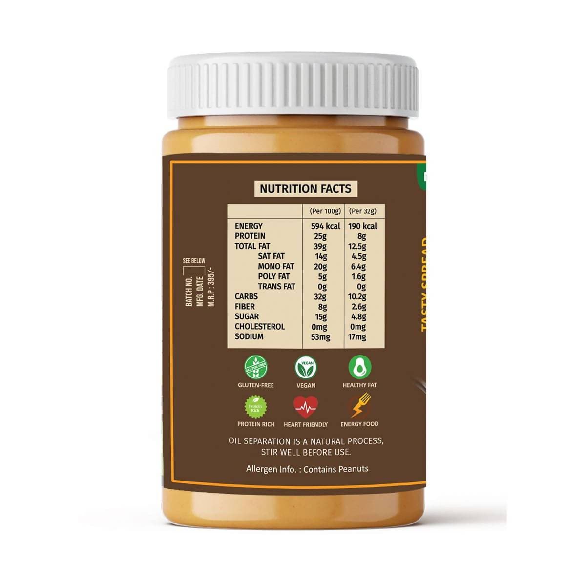 Oye Healthy Peanut Butter Natural Chocolate - Combo Pack of 2 (850gm+340gm)