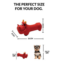 Thumbnail for Goofy Tails Latex Dog Toys - Bull (Red) - Distacart