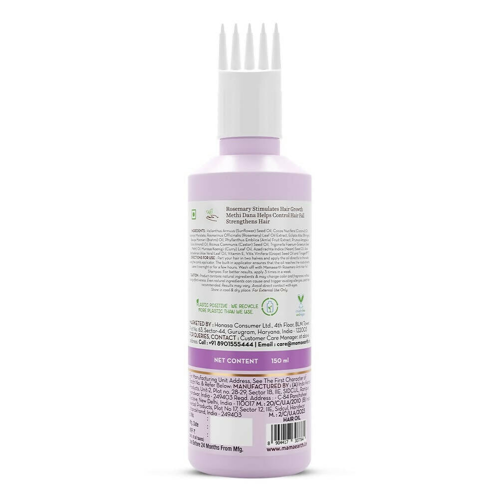 Mamaearth Rosemary Hair Growth Oil with Rosemary & Methi Dana - Distacart