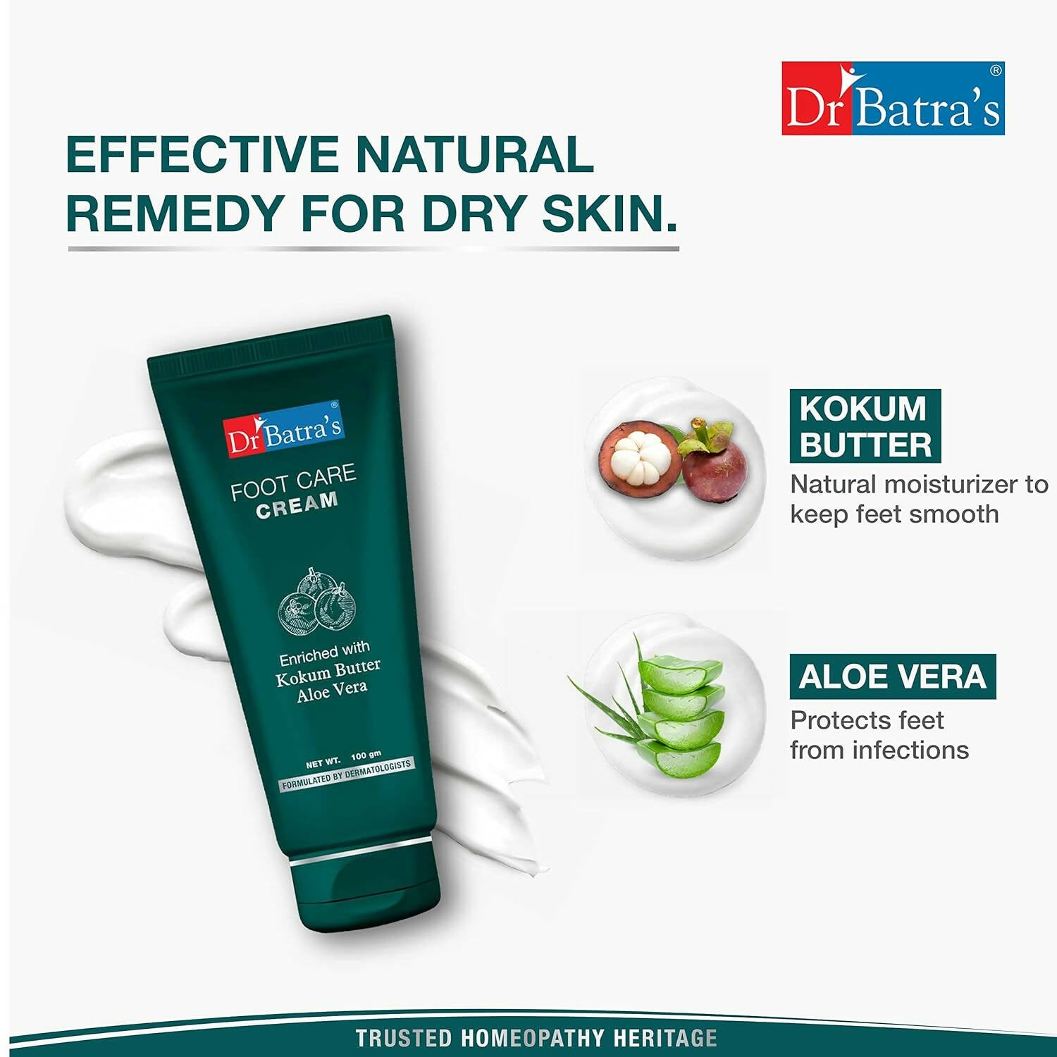 Dr. Batra's Foot Care Cream With Kokum Butter & Aloe Vera - Distacart