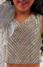 Thumbnail for Lil Drama Mehfil Grey Co-Ordinate Set For Girls - Distacart