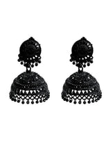 Thumbnail for Tehzeeb Creations Black Colour Earrings Jhumki Style